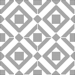 Halftone round black seamless background geometry square check cross