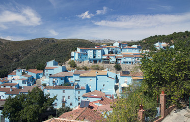 Fototapeta na wymiar Juzcar, blue village, typical of Andalucia
