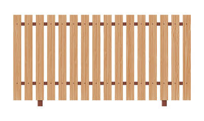 Wooden fence on white background.
