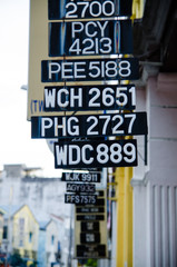 Numbers outdoor, signboard sign in the asian street