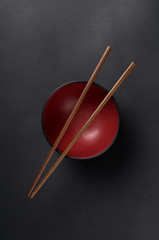 Chopsticks on Top of a Chinese Rice Bowl Dish