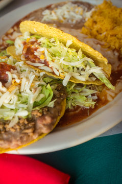 Mexican Taco Enchilada Tostada