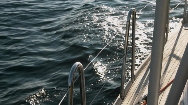Sea view from the deck of the yacht