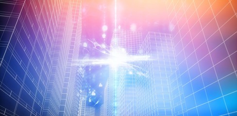 Obraz premium Composite image of illustrative image of city 3d