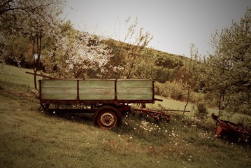 Old farm trailer
