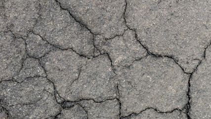 Wet cracked asphalt