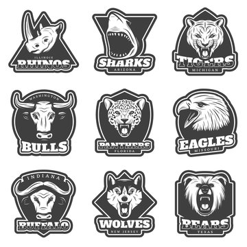 Vintage Team Sport Logos Set