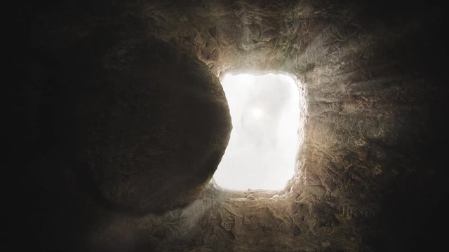 Easter tomb opening into light