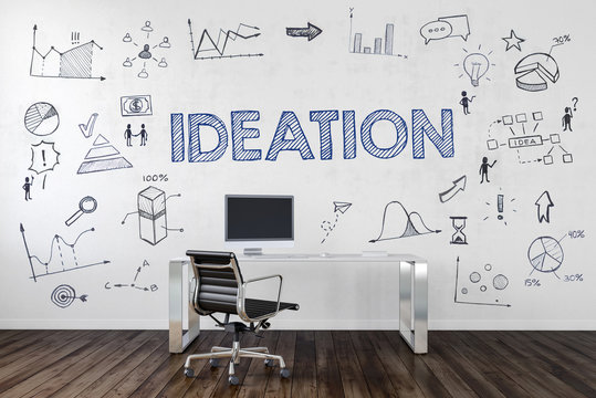 IDEATION | Desk In An Office With Symbols