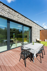 Patio in a stone house