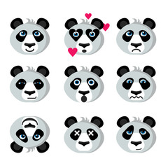 Fototapeta premium Smile icons emoticons panda