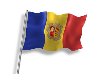 Drapeau d'Andorre en qualité vectorielle 