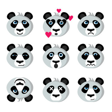 Smile icons emoticons panda