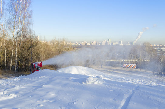 Preparation of the ski slope for the season