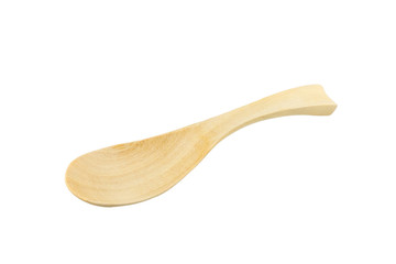 Wooden spoon isolated on white background.
