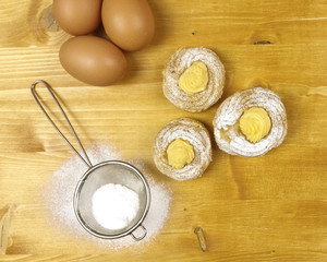 cream puffs with pastry cream