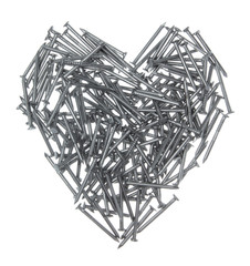heart of steel nails isolate