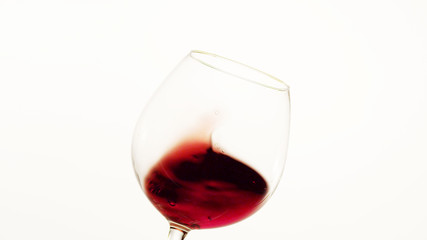Red Wine Moving Up in a Glass
