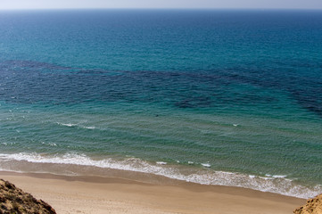 Beach, sea, waves, a top view.