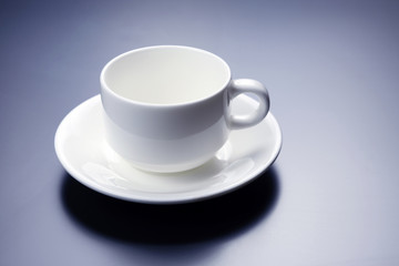 empty white Cup with saucer for coffee