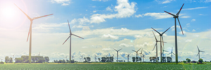 Wind power plants panorama