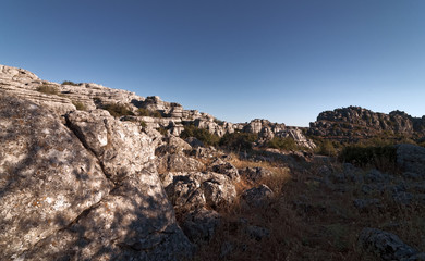Fototapeta na wymiar El Torcal, Antequera, unesco world heritage and nature reserve rock formation, Andalusia, Spain