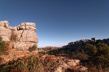 Fototapeta premium El Torcal, Antequera, unesco world heritage and nature reserve rock formation, Andalusia, Spain