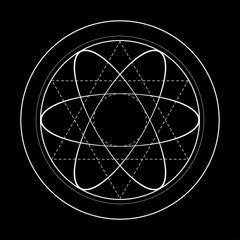 sacred geometry symbol illustration. Energy rotated circles - 141394158