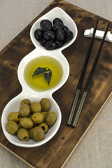 olive oil with olives are a natural product healthy food. 