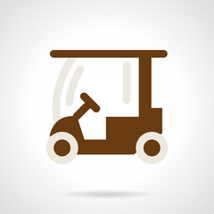 Golf course car flat color vector icon
