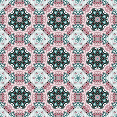 seamless pattern with stylized flowers in Russian folk style