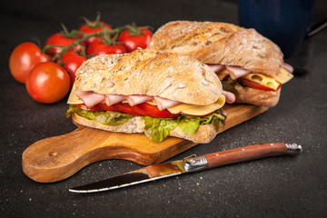 Delicious ciabatta sandwich