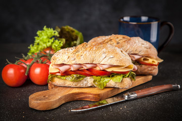 Delicious ciabatta sandwich