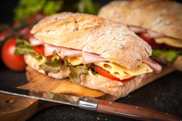 Delicious ciabatta sandwich