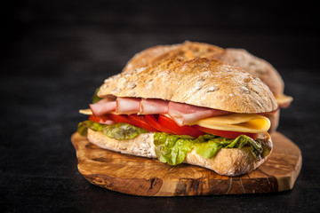 Delicious ciabatta sandwich