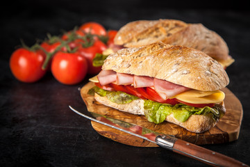 Delicious ciabatta sandwich