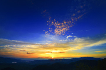 Sunset in the mountains