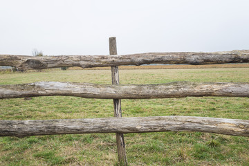 wooden fence in country