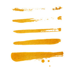 Golden Brush stroke. Vector golden splash.