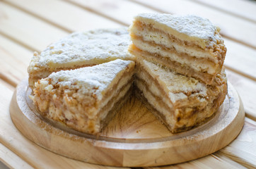 Apple pie with semolina on a vegan