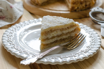 Apple pie with semolina on a vegan