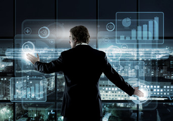 Businessman using modern technologies