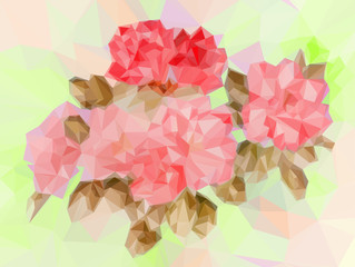 Background with Colorful Low Poly Floral Pattern. Vector