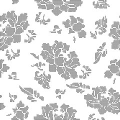 Fototapeta premium Halftone round black seamless background garden flower blossom