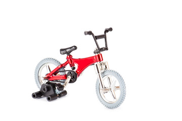 Fototapeta na wymiar New red bicycle isolated
