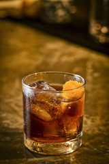 campari orange soda cocktail drink in bar