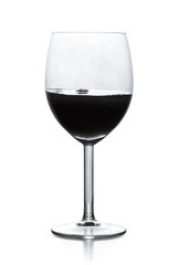 Black liquid in wine glass