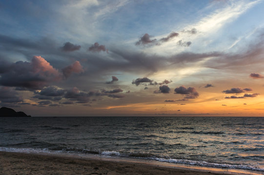 Sunset at tropical beach