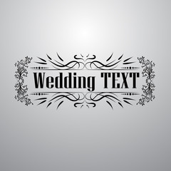 Vintage decor elements vector Frame. Wicker lines design. Floral calligraphic elegant ornament for wedding