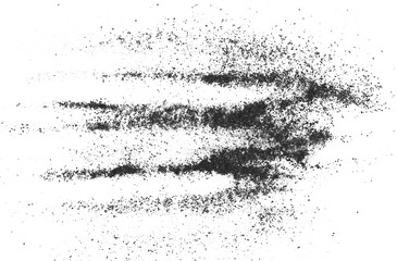 Fototapeta premium Black powder coal dust, isolated on white background 